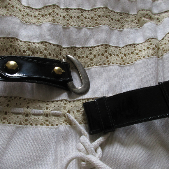 VTG ANN KLEIN CALDERON HOOK PATENT BELT 60\'S WOW